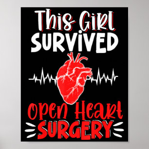 Open Heart Surgery Byp Awareness Heart This Girl S Poster