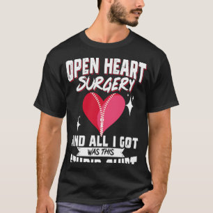 Open Heart Surgery Bypass Awareness Heart I Surviv T-Shirt