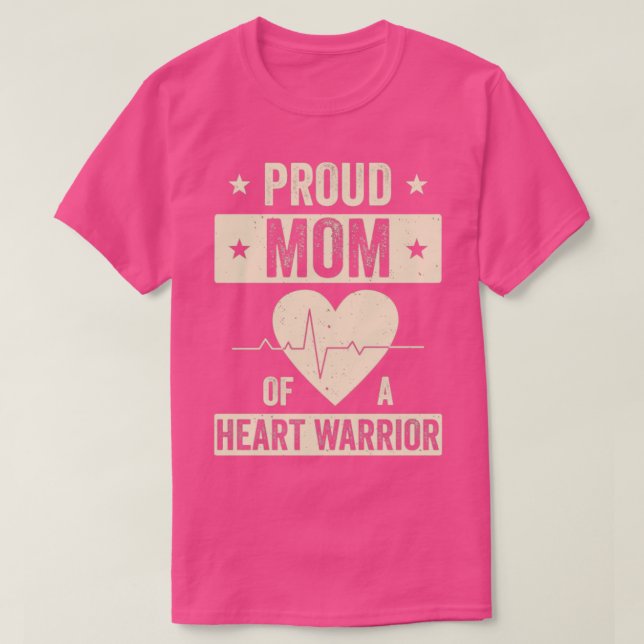 Open Heart Surgery CHD Transplant Mum of a Heart W T-Shirt (Design Front)