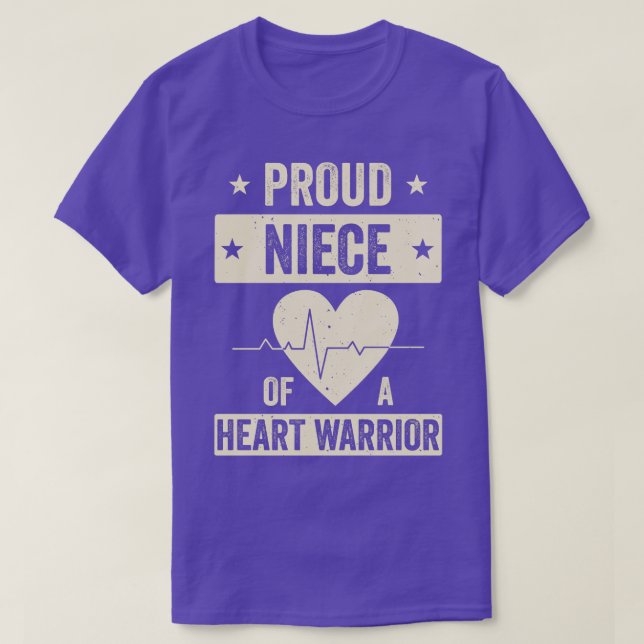 Open Heart Surgery CHD Transplant Niece of a Heart T-Shirt (Design Front)