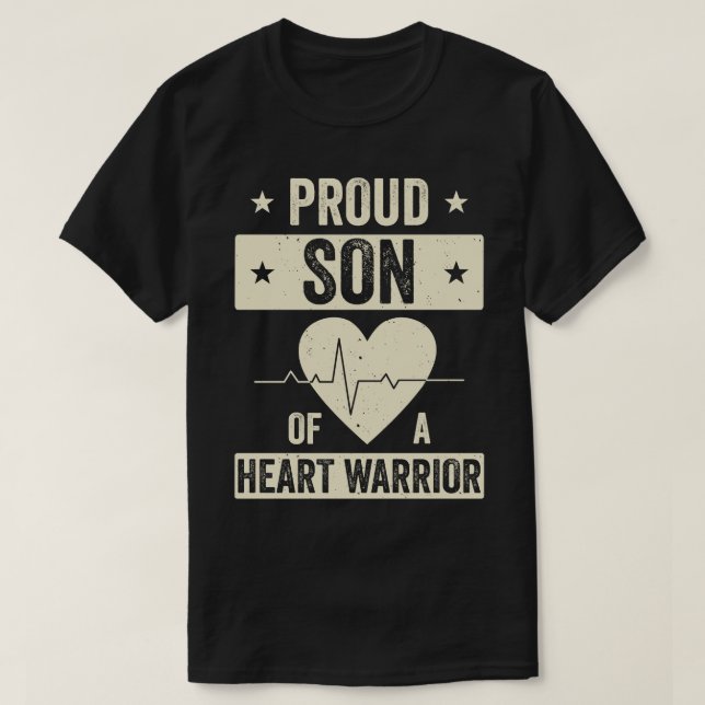 Open Heart Surgery CHD Transplant Son of a Heart W T-Shirt (Design Front)
