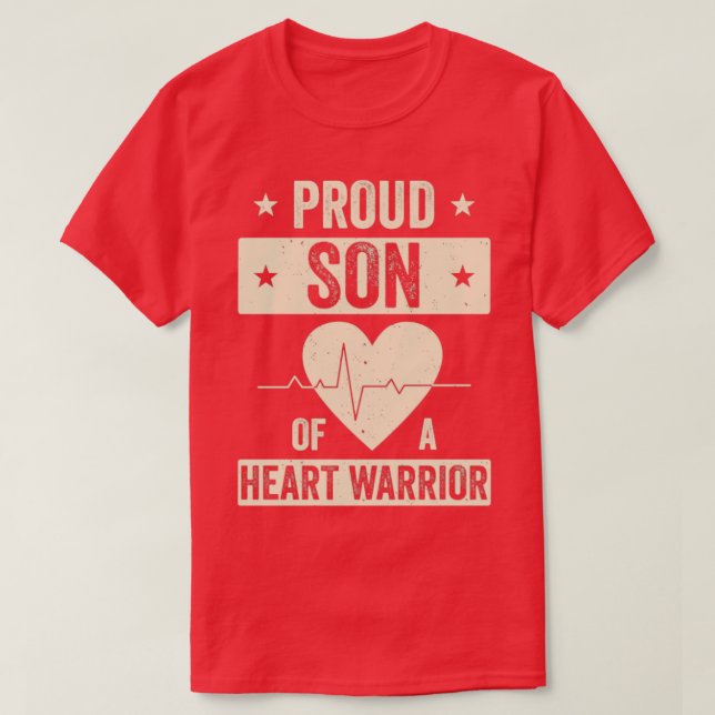 Open Heart Surgery CHD Transplant Son of a Heart W T-Shirt (Design Front)