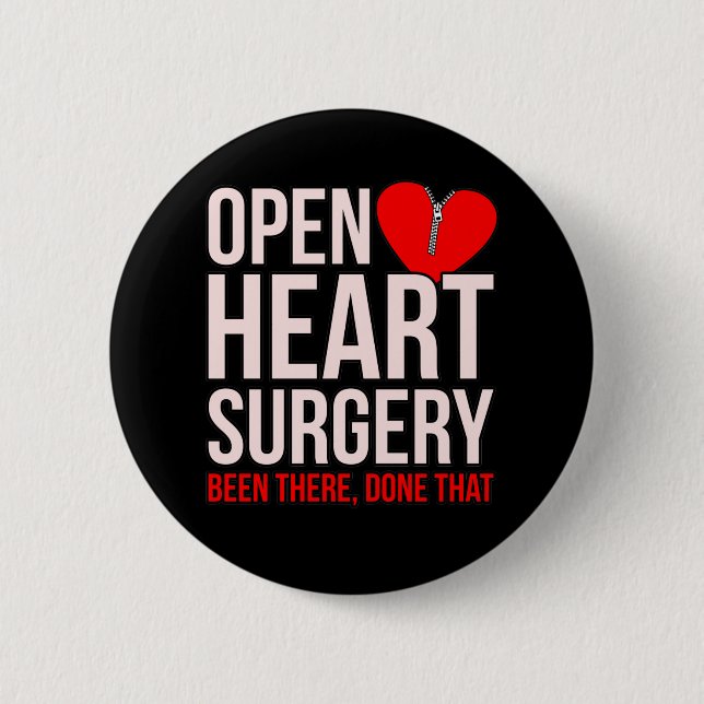 Open Heart Surgery Heart Disease Awareness Survivo 6 Cm Round Badge (Front)