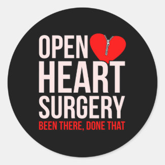 Open Heart Surgery Heart Disease Awareness Survivo Classic Round Sticker