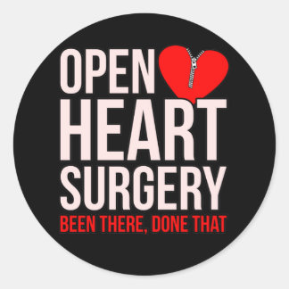 Open Heart Surgery Heart Disease Awareness Survivo Classic Round Sticker