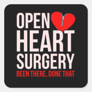 Open Heart Surgery Heart Disease Awareness Survivo Square Sticker