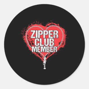 Open Heart Surgery Humour Zipper Club Member Tee G Classic Round Sticker