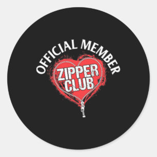 Open Heart Surgery Official Zipper Club Member Gif Classic Round Sticker