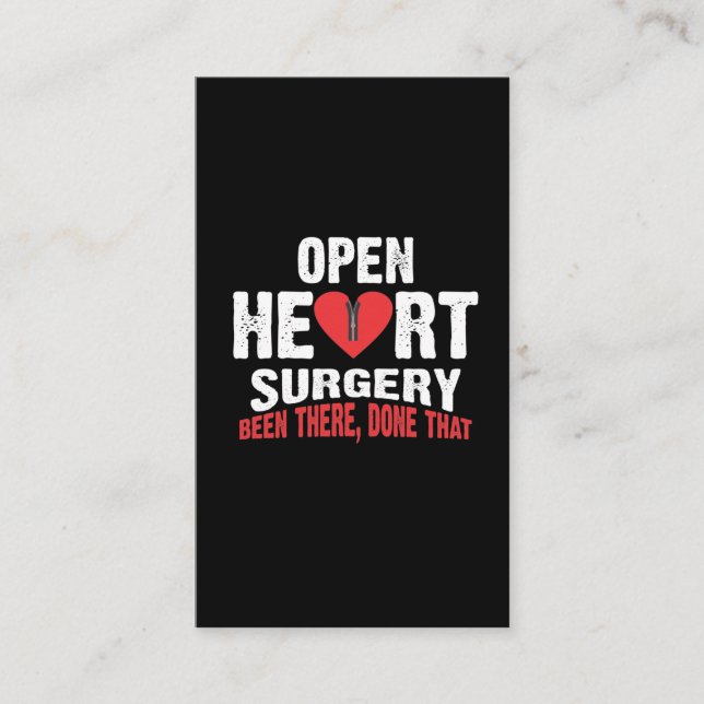 Open Heart Surgery Patient Bypass Recovery Business Card (Front)