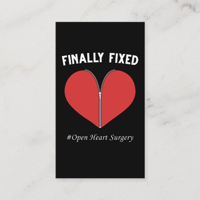 Open Heart Surgery Recovery Operation Bypass Business Card (Front)