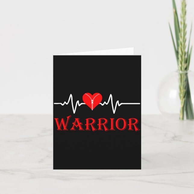 Open Heart Surgery Recovery Survivor Heart Warrior Card (Front)