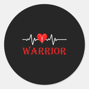 Open Heart Surgery Recovery Survivor Heart Warrior Classic Round Sticker