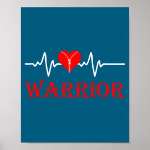 Open Heart Surgery Recovery Survivor Heart Warrior Poster