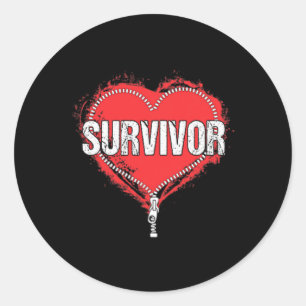 Open Heart Surgery Survivor Cardiac New Life Gift  Classic Round Sticker