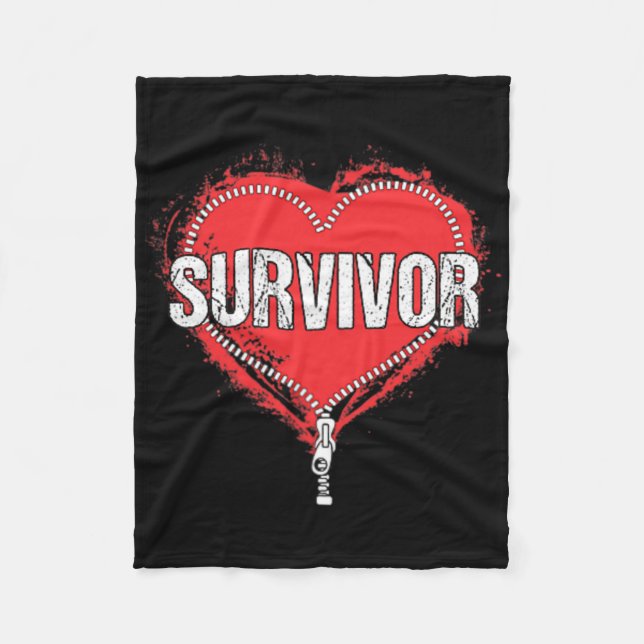 Open Heart Surgery Survivor Cardiac New Life Gift  Fleece Blanket (Front)