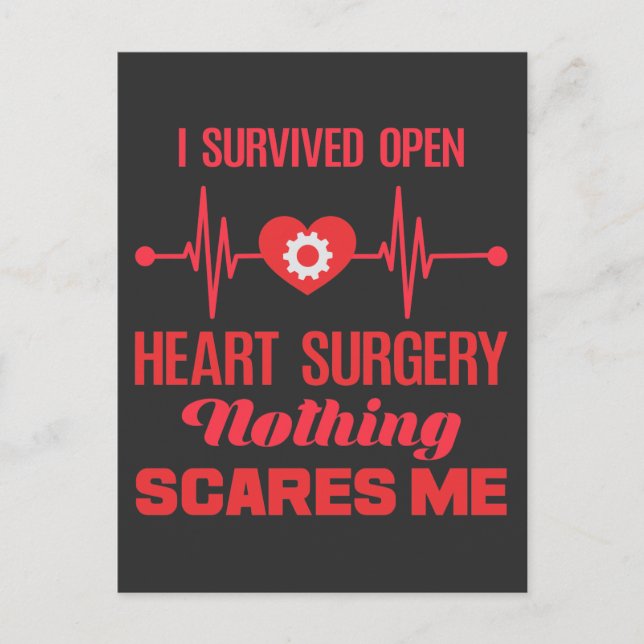 Open Heart Surgery Survivor Get Well Recovery Postcard (Front)