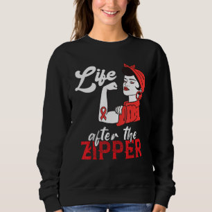 Open Heart Surgery Survivor Life After Zipper Reco Sweatshirt