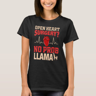 Open Heart Surgery Survivor Llama Lover Heart Sur T-Shirt