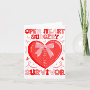 Open heart surgery survivor warrior heart disease card