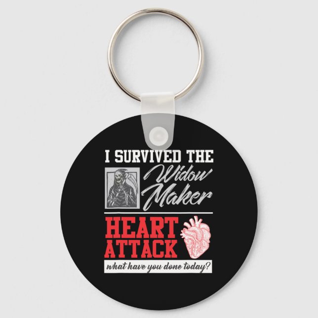 Open Heart Surgery Survivor Widow Maker Heart Atta Key Ring (Front)