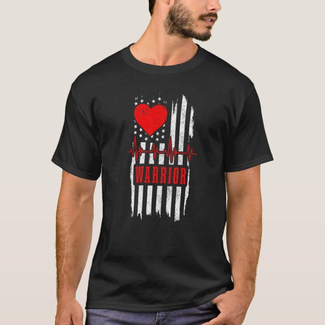 Open Heart Surgery Warrior Patriotic Transplant By T-Shirt (Front)
