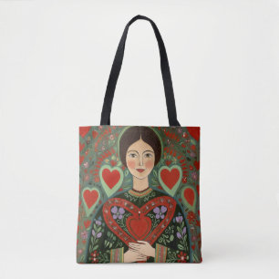Open-Hearted Folk Tote Bag