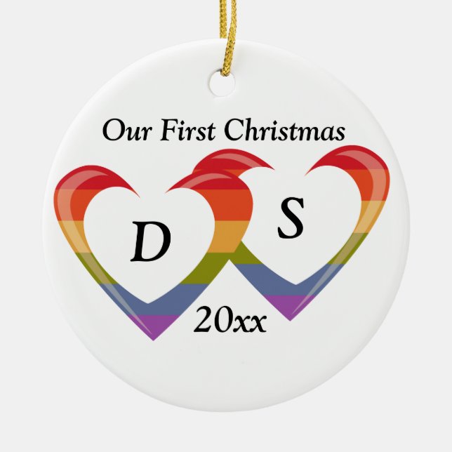 Open Hearts Ceramic Tree Decoration (Front)