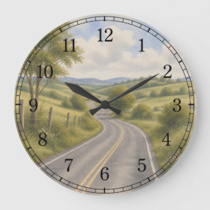 Open Highway Wall Clock — Scenic Road Design
