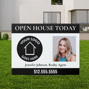 Open House Custom Real Estate Company Logo Yard Garden Sign