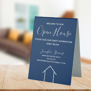 Open House Custom Real Estate Company Navy Blue