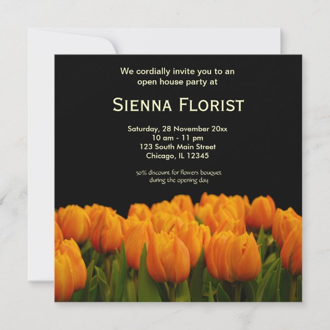 Open House Florist business Invitation (Front)