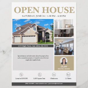 Open House Gold Real Estate Flyer