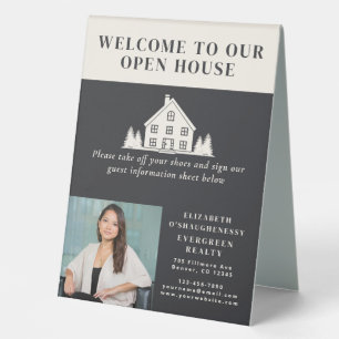Open House Grey Rustic Real Estate Agent Photo