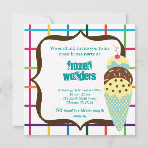 Open House Ice Cream salon Invitation