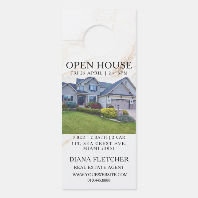 Open House Invitation Real Estate Farming Door Han Hanger (Front)