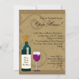 Open House Invitations, Wine Theme Invitation