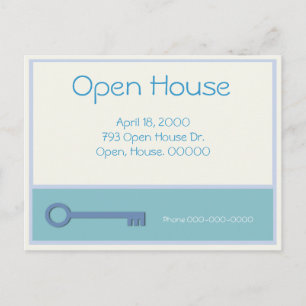 Open House Key Graphic Invitation Postcard