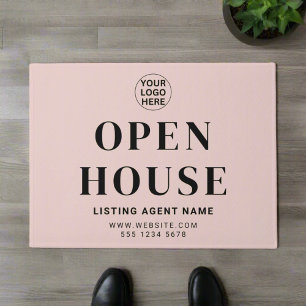 Open House l Real Estate Blush Pink Welcome Doormat
