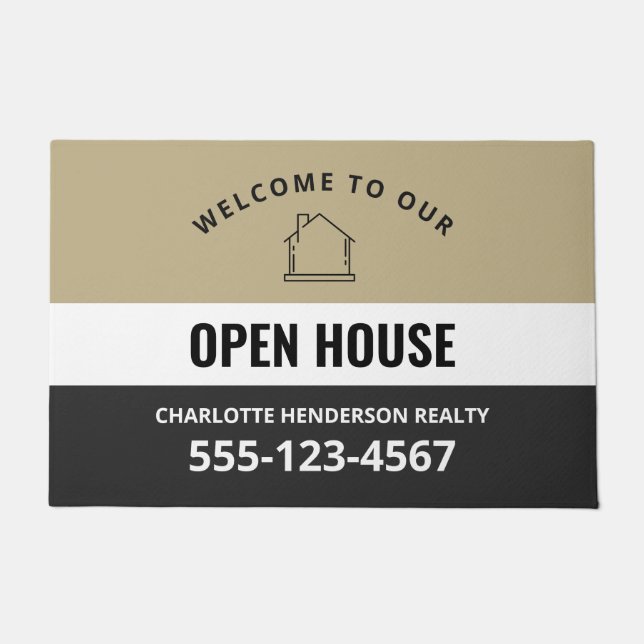 Open House Logo Welcome Sign Doormat (Front)