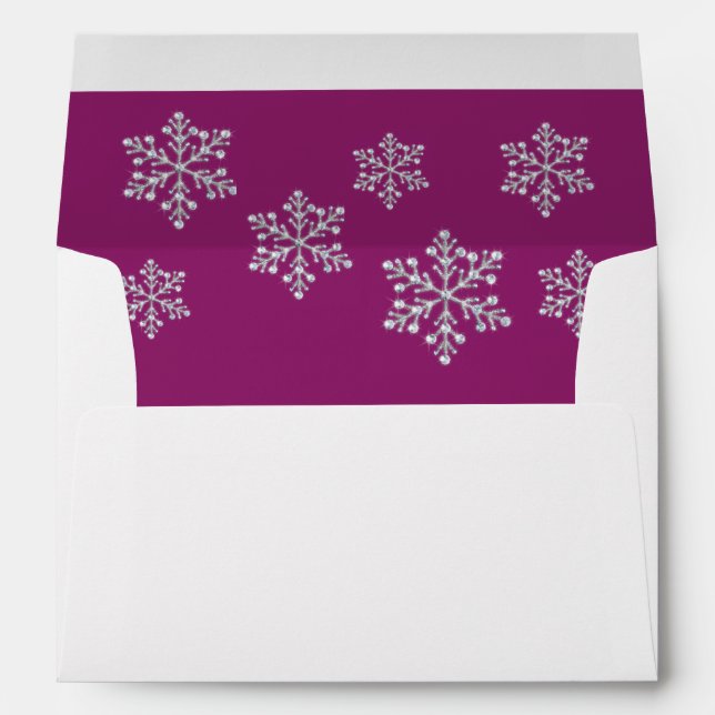 Open House Magenta Crystal Snowflake 5X7 Envelope (Back (Bottom))