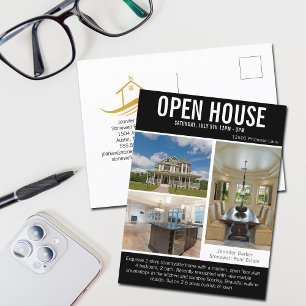 Open House Modern Real Estate Company Listing Postcard