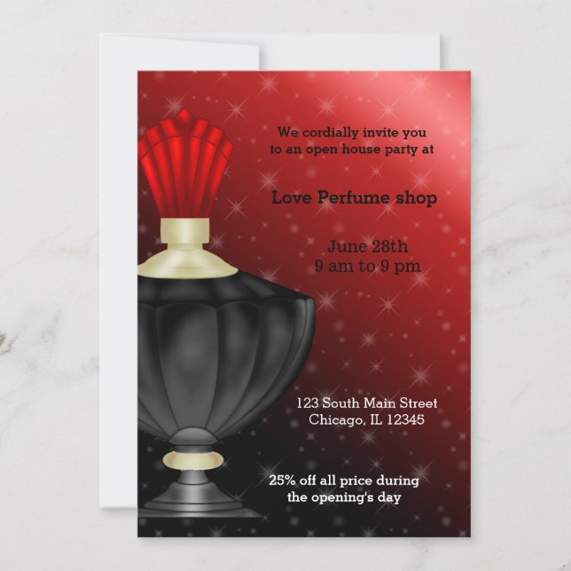Open House Perfume store Invitation (Front)
