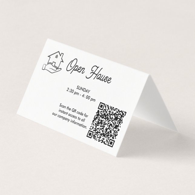 Open House Photo Arrow Real Estate Folded Card (Front)