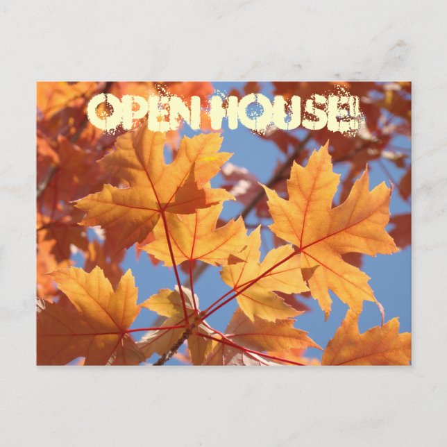 OPEN HOUSE! postcards Invitations Events Autumn (Front)