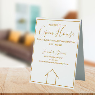 Open House Real Estate Company Custom Chic Gold