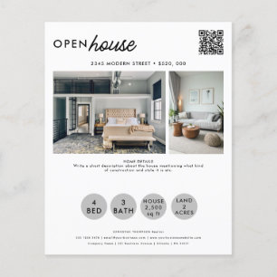 Open House Real Estate Just Listed Marketing Photo Flyer