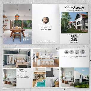 Open House Real Estate Just Listed Photos Brochure Tri-Fold Invitation