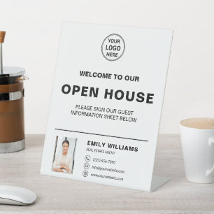 Open House Real Estate Logo Pedestal Sign