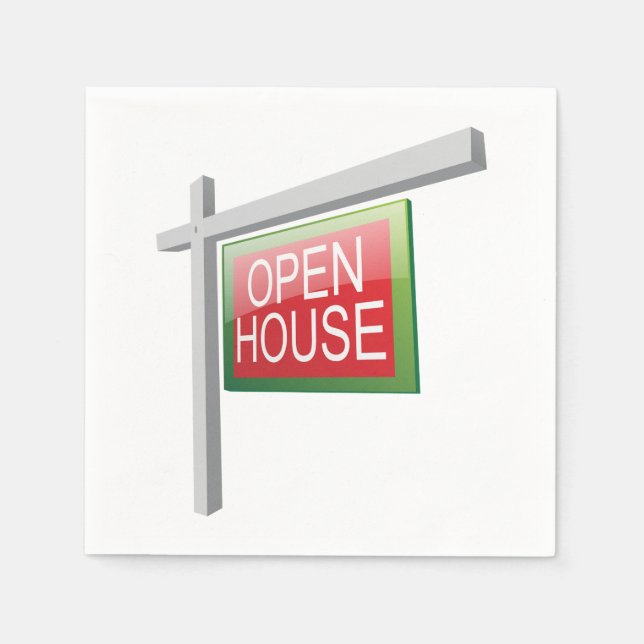 Open House Real Estate Sign Paper Napkins (Front)