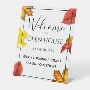 Open House Real Estate Sign, Real Estate fall Pedestal Sign